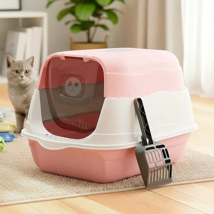 Arenera Sanitaria Cerrada para Gatos con Pala 